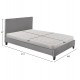 Κρεβάτι διπλό με στρώμα "BECCA" από ύφασμα σε χρώμα γκρι 150x200