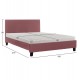 Κρεβάτι διπλό με στρώμα "BECCA" από βελούδο σε χρώμα σάπιο μήλο 150x200