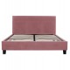 Κρεβάτι διπλό με στρώμα "BECCA" από βελούδο σε χρώμα σάπιο μήλο 150x200