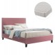 Κρεβάτι διπλό με στρώμα "BECCA" από βελούδο σε χρώμα σάπιο μήλο 150x200
