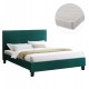Κρεβάτι διπλό με στρώμα "BECCA" από βελούδο σε χρώμα κυπαρισσί 150x200