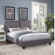 Κρεβάτι διπλό με στρώμα "BILLIE" από ύφασμα σε χρώμα γκρι 160x200