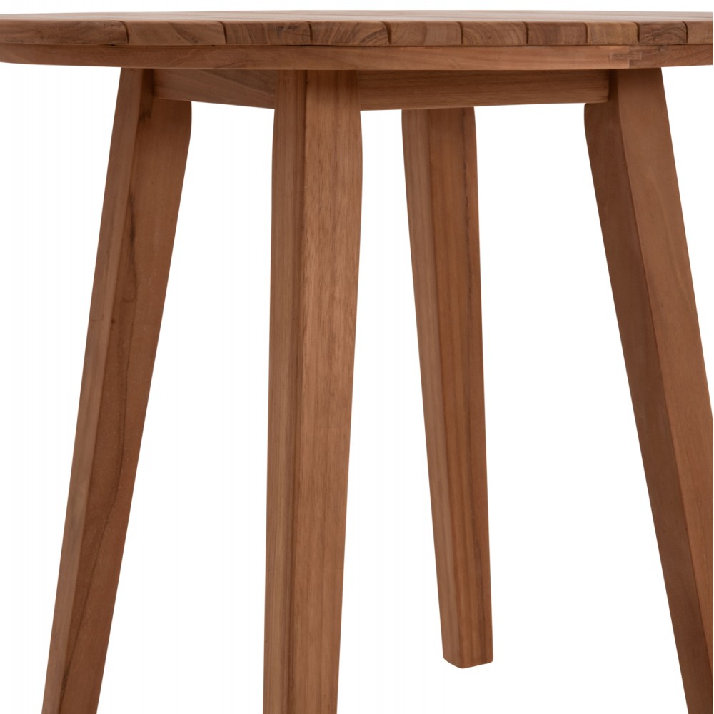 Τραπέζι τραπεζαρίας εξωτερικού χώρου "DANTE" από ξύλο teak σε χρώμα φυσικό Φ80x75