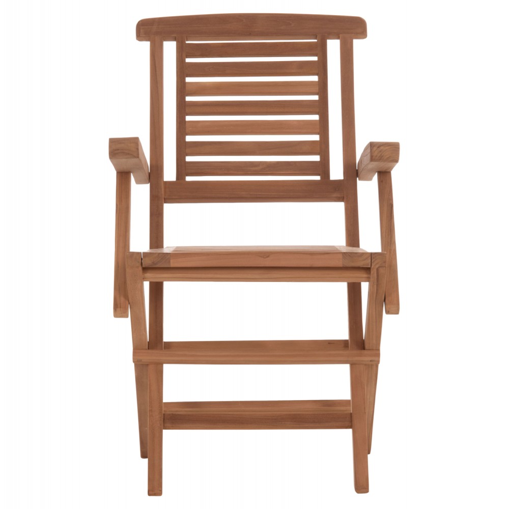 Πολυθρόνα τραπεζαρίας "CRANDER" πτυσσόμενη από ξύλο teak σε χρώμα φυσικό 53x63x90