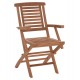 Πολυθρόνα τραπεζαρίας "CRANDER" πτυσσόμενη από ξύλο teak σε χρώμα φυσικό 53x63x90