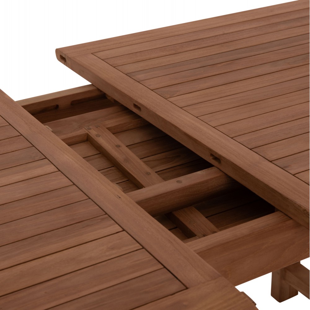 Σετ τραπεζαρίας "CRANDER" 7τμχ από ξύλο teak σε χρώμα φυσικό 180-240x100x76