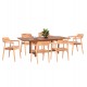 Σετ τραπεζαρίας "FREM" 7τμχ από ξύλο teak σε χρώμα φυσικό 180-240x100x76