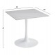 Τραπέζι τραπεζαρίας "TETRAN" από μέταλλο/sintered stone σε χρώμα λευκό μαρμάρου 80x80x74