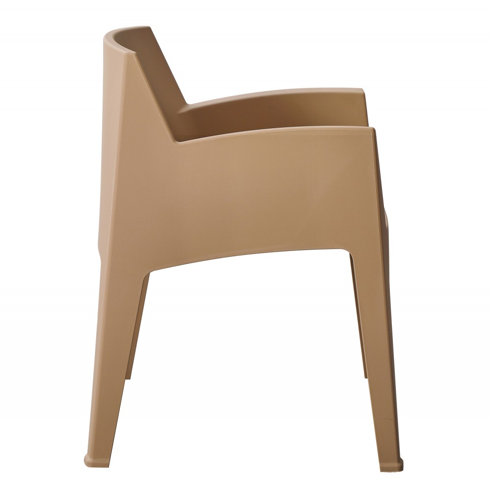 Πολυθρόνα "SLEEK" από πολυπροπυλένιο σε χρώμα καπουτσίνο 57x56x82.5