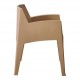 Πολυθρόνα "SLEEK" από πολυπροπυλένιο σε χρώμα καπουτσίνο 57x56x82.5