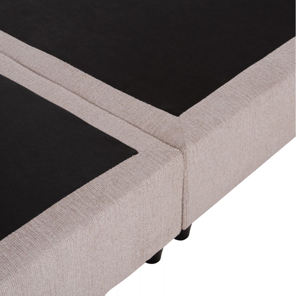 Κρεβάτι διπλό "MILO" από ύφασμα σε χρώμα μπεζ 160x200