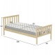 Κρεβάτι μονό ''GIMLY'' με στρώμα από ξύλο σε χρώμα φυσικό 90x190