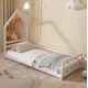 Κρεβάτι παιδικό ''HOUSER'' με στρώμα από ξύλο σε χρώμα λευκό 90x190