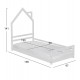 Κρεβάτι παιδικό ''HOUSER'' με στρώμα από ξύλο σε χρώμα λευκό 90x190