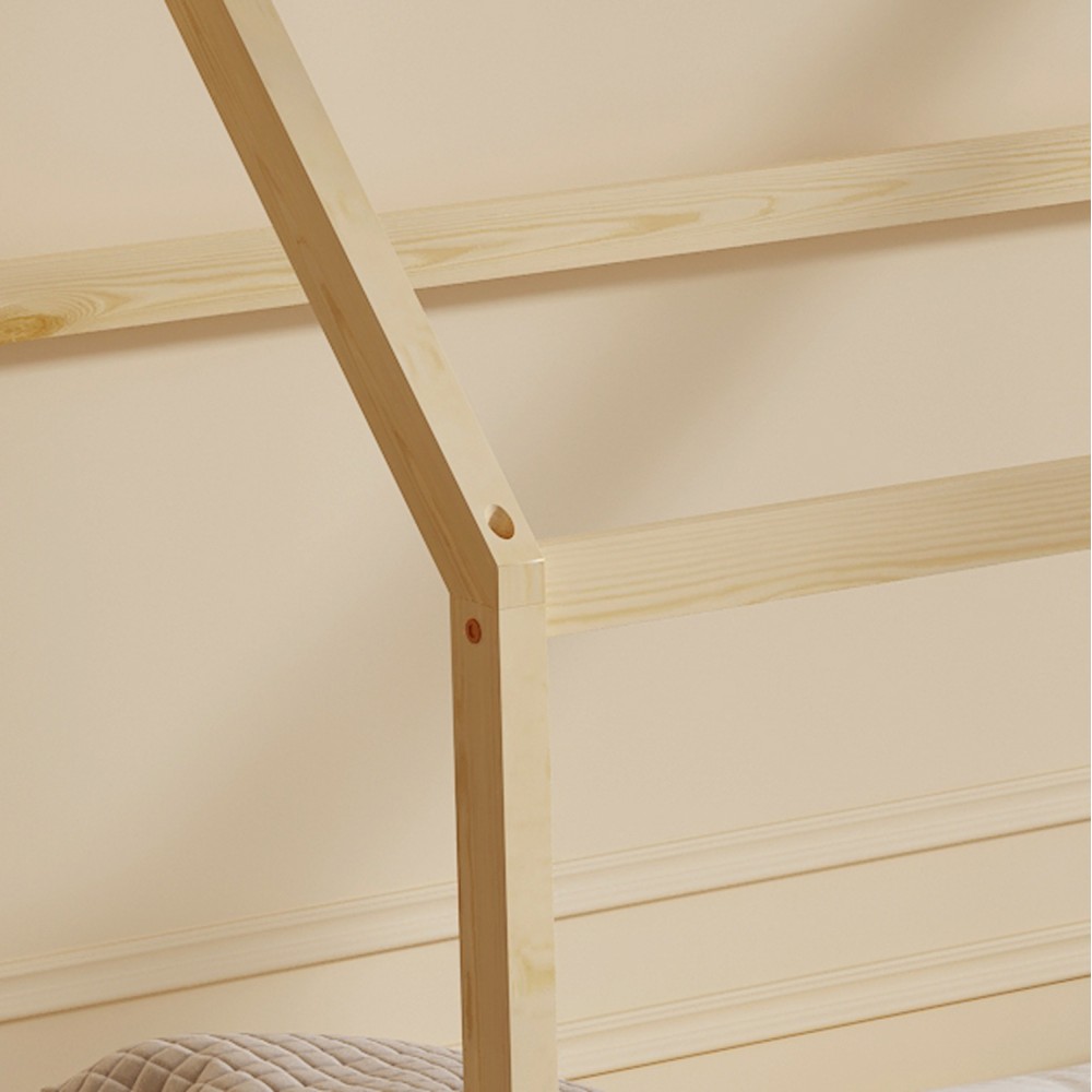 Κρεβάτι παιδικό με στρώμα "PEPE" από ξύλο σε χρώμα φυσικό 90x190