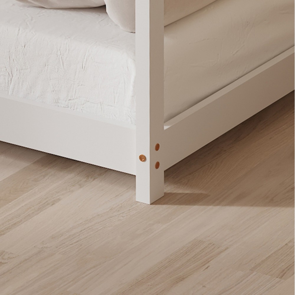 Κρεβάτι παιδικό με στρώμα "PEPE" από ξύλο σε χρώμα λευκό 90x190