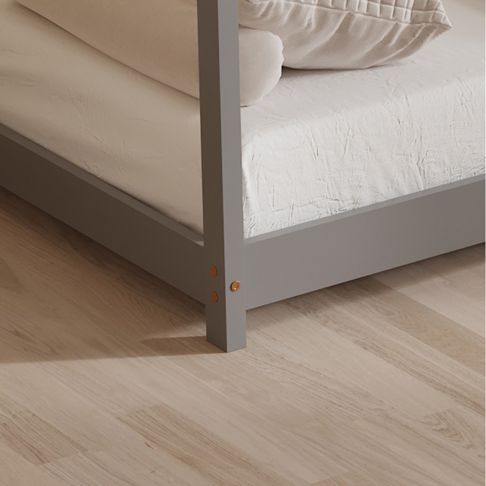 Κρεβάτι παιδικό με στρώμα "PEPE" από ξύλο σε χρώμα γκρι 90x190