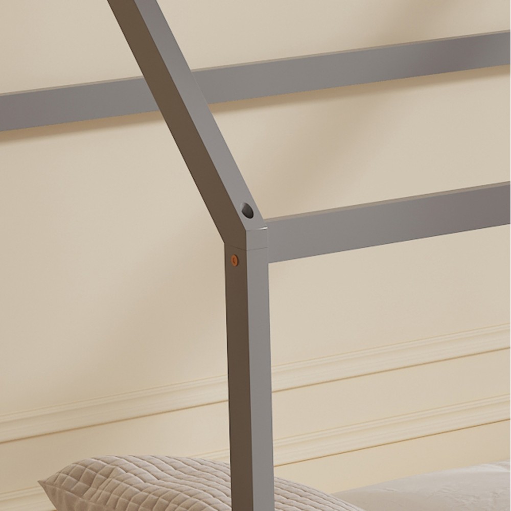 Κρεβάτι παιδικό με στρώμα "PEPE" από ξύλο σε χρώμα γκρι 90x190