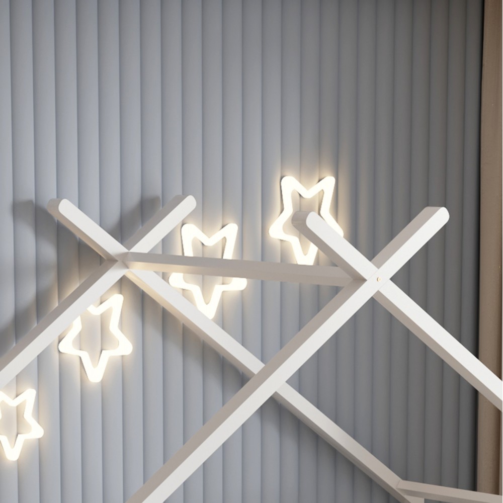 Κρεβάτι παιδικό με στρώμα "KLARICE" από ξύλο σε χρώμα λευκό 90x190