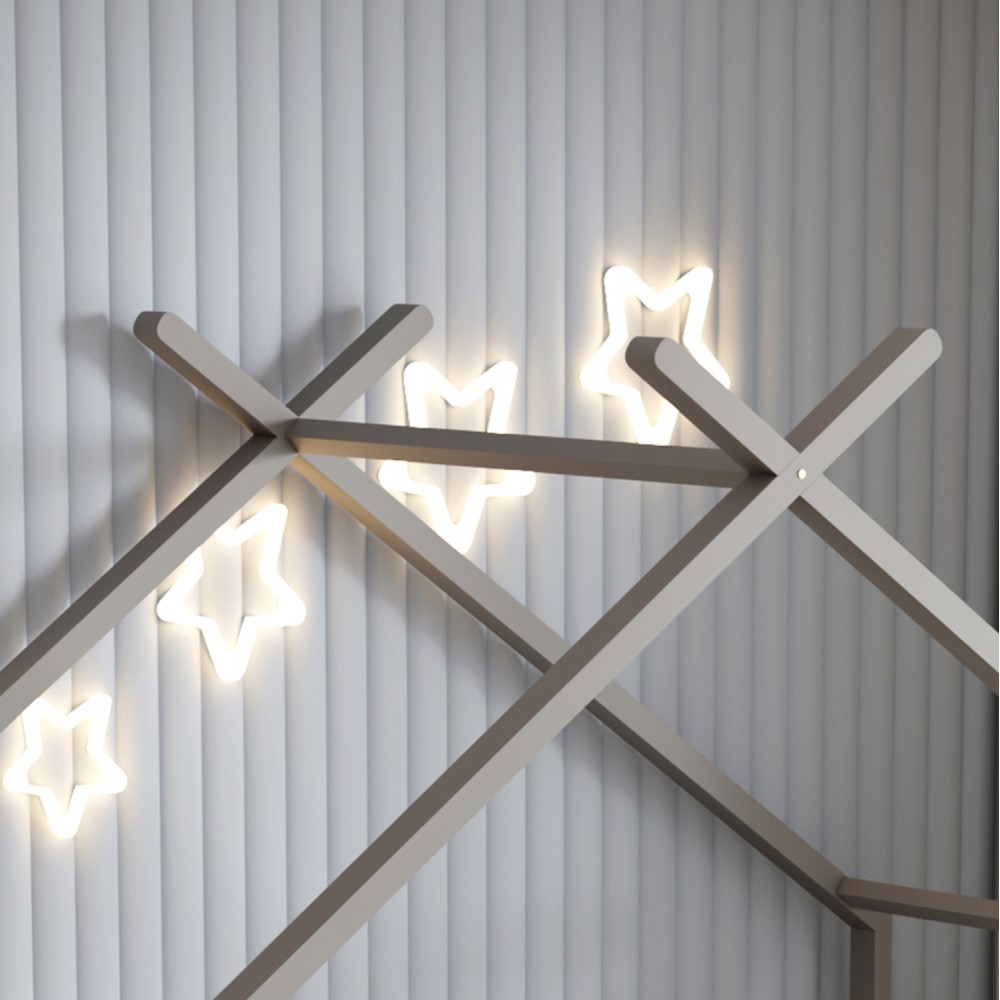 Κρεβάτι παιδικό με στρώμα "KLARICE" από ξύλο σε χρώμα γκρι 90x190