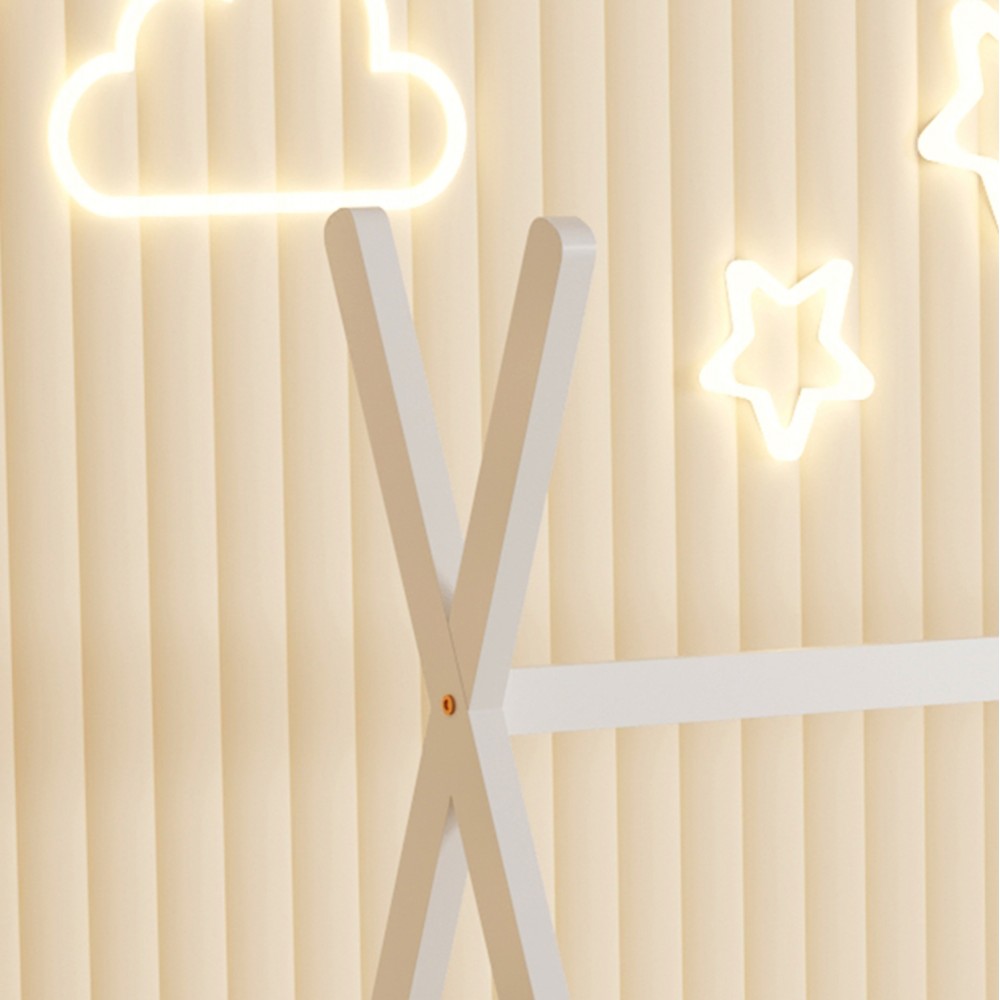 Κρεβάτι παιδικό με στρώμα "MUNK" από ξύλο σε χρώμα λευκό 90x190