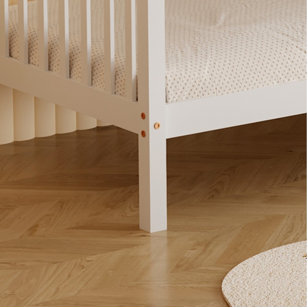 Κουκέτα παιδική με 2 στρώματα "LANTAI" από ξύλο σε χρώμα λευκό 90x190