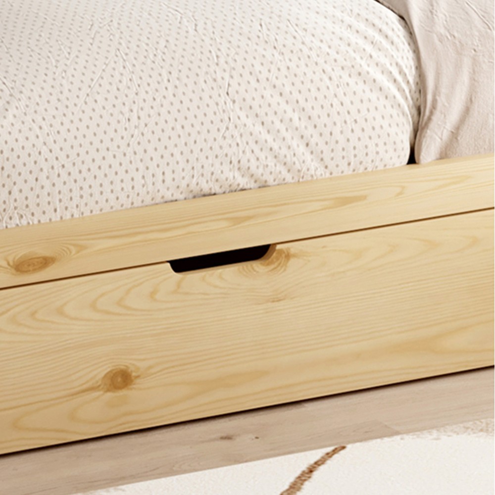 Κρεβάτι παιδικό με στρώμα "GOALIE" τ.montessori από ξύλο σε χρώμα φυσικό/λευκό/μαύρο 90x190