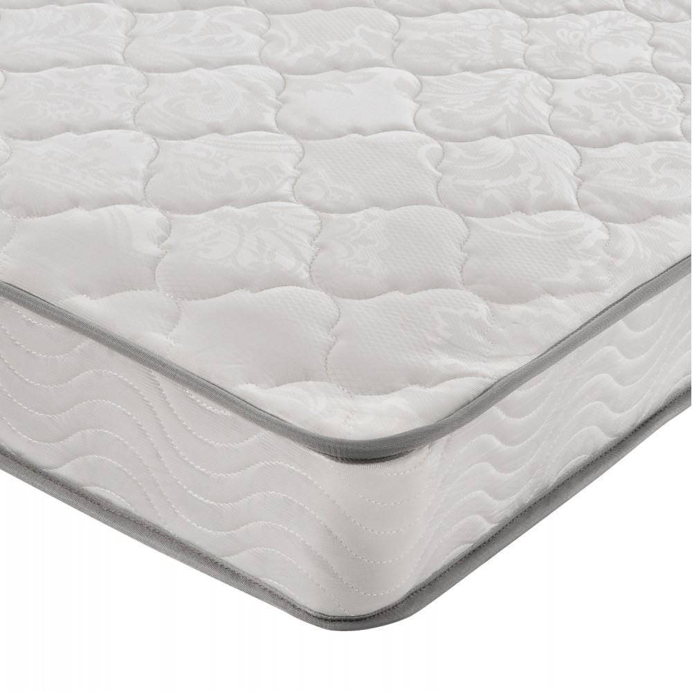 Καναπές-κρεβάτι με 2 στρώματα "TRADDY" από ξύλο σε χρώμα λευκό 90x190