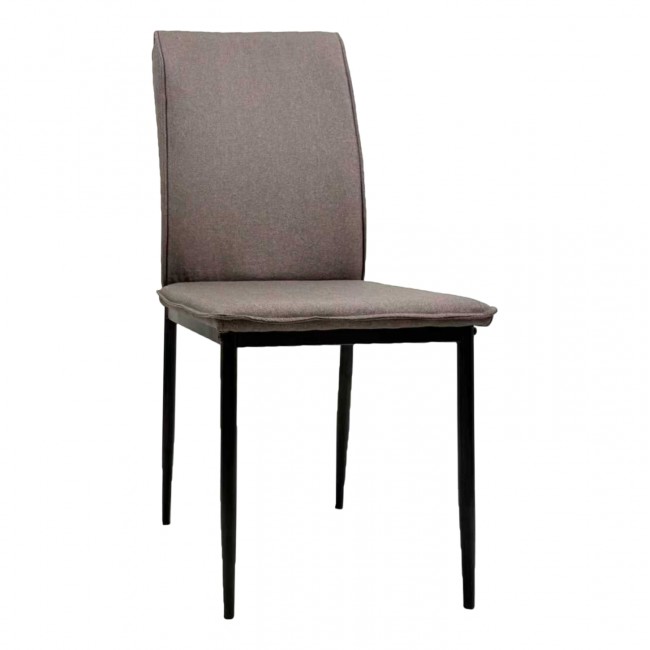 Καρέκλα "PERKY" από ύφασμα/μέταλλο σε χρώμα κάφε/μαύρο 42x58x89,5