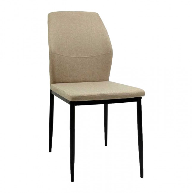 Καρέκλα "DIAZ" από ύφασμα/μέταλλο σε χρώμα μπεζ/μαυρο 41,5x52x87