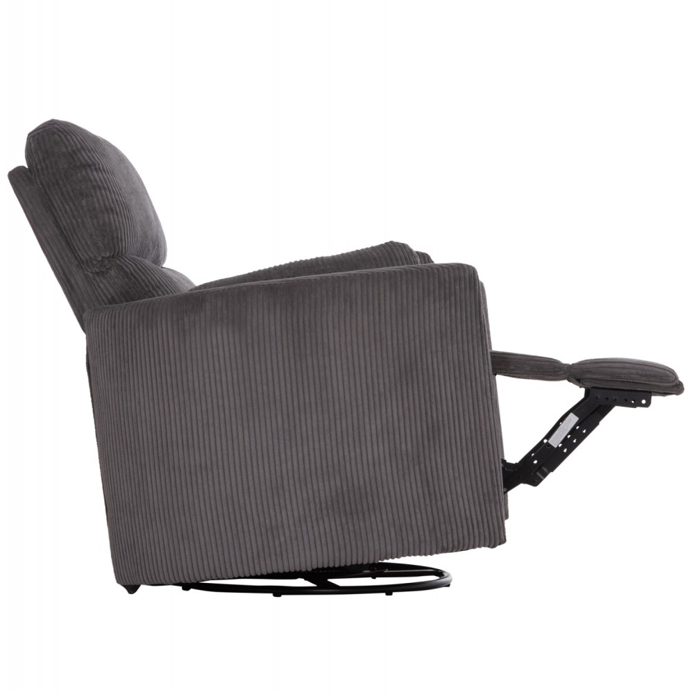 Πολυθρόνα θηλασμού/relax "VELMORA" από κοτλέ ύφασμα σε χρώμα γκρι 100x90x100