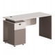 Γραφείο με αριστερό ντουλάπι "NEWLINE" σε χρώμα καφέ/εκρού 120x60x75