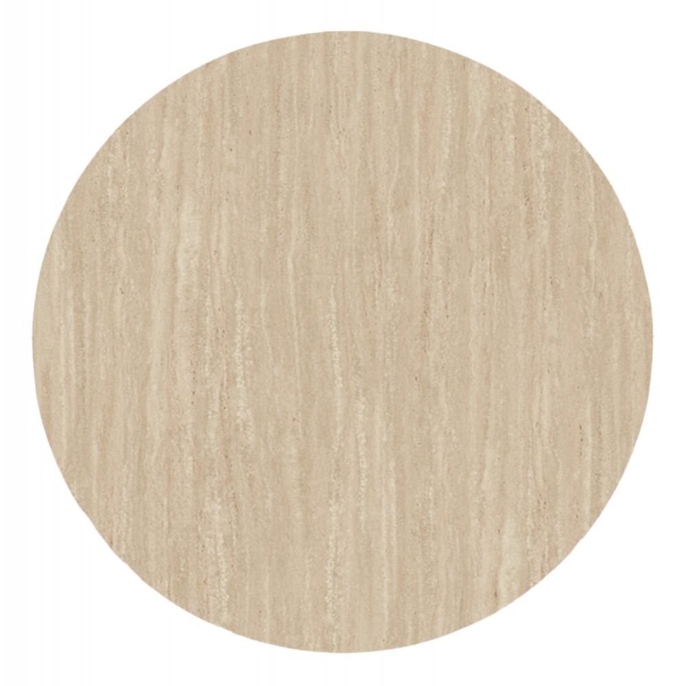 Επιφάνεια τραπεζιού στρογγυλή από HPL σε χρώμα πέτρα τραβερτίνας Φ120