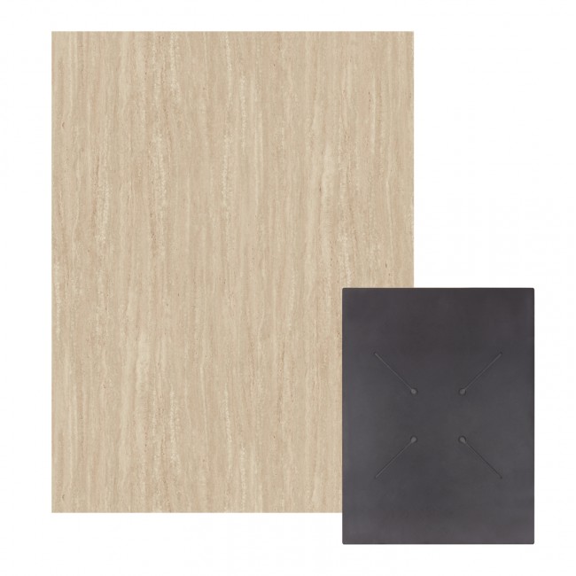 Επιφάνεια τραπεζιού ορθογώνια από hpl σε χρώμα πέτρας τραβεντίνας 60x80