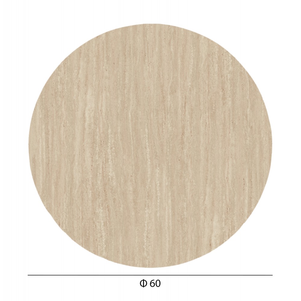 Επιφάνεια τραπεζιού στρογγυλή από HPL σε χρώμα τραβερτίνας Φ60