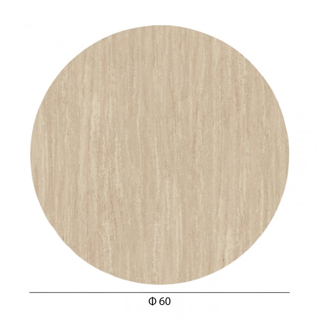 Επιφάνεια τραπεζιού στρογγυλή από HPL σε χρώμα τραβερτίνας Φ60