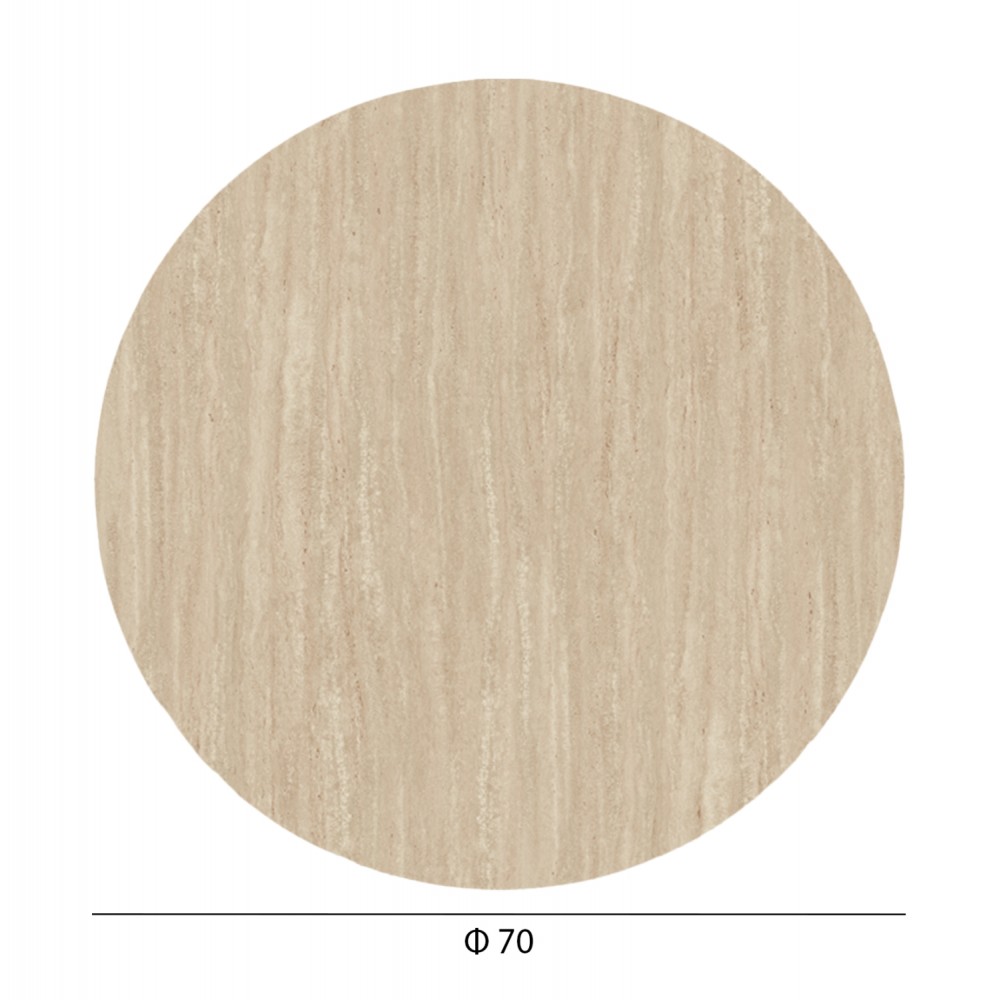 Επιφάνεια τραπεζιού στρόγγυλη από HPL σε χρώμα τραβερτίνας Φ70