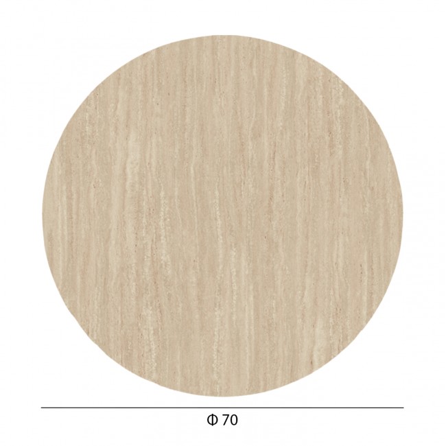 Επιφάνεια τραπεζιού στρόγγυλη από HPL σε χρώμα τραβερτίνας Φ70