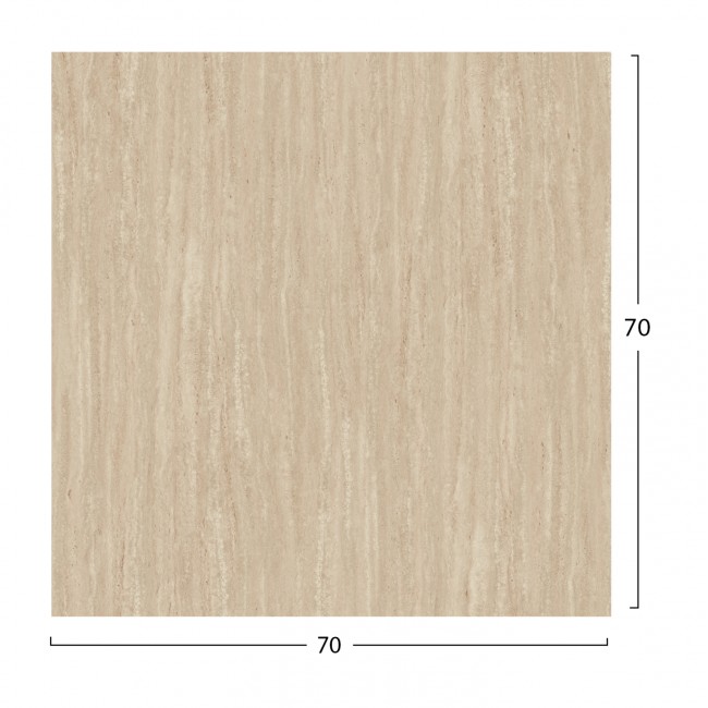 Επιφάνεια τραπεζιού τετράγωνη απο HPL σε χρώμα τραβερτίνα 70x70