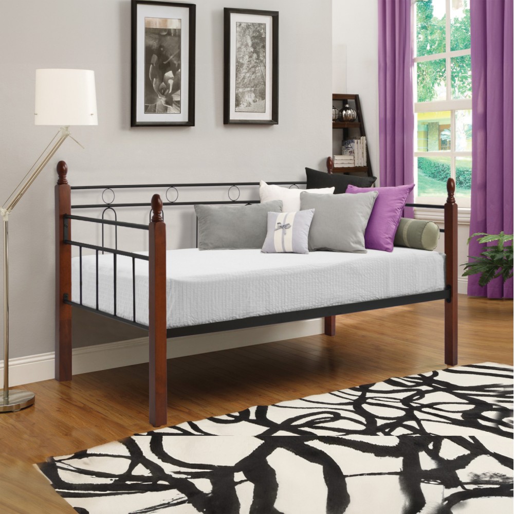 Καναπές κρεβάτι με στρώμα "REVEN" από μέταλλο/ξύλο σε χρώμα dirty oak 90Χ190