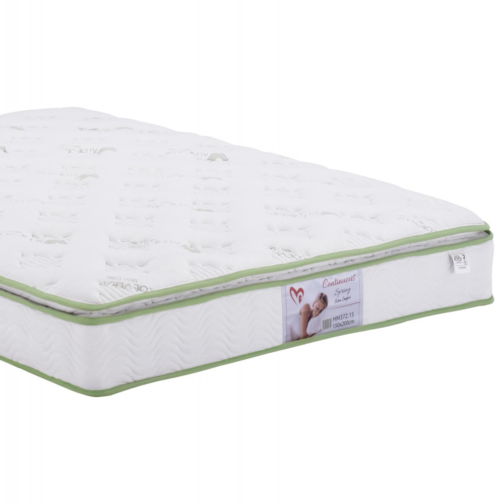 Κρεβάτι διπλό και στρώμα "CANDY" από μέταλλο/ξύλο σε χρώμα dirty oak 150x200