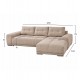 Καναπές-κρεβάτι "COMFYRA" με δεξιά γωνία απο ύφασμα σε χρωμα μπεζ 270x181x75