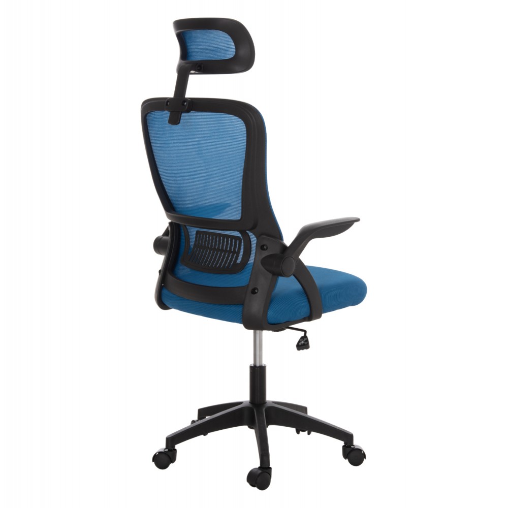 Καρέκλα γραφείου "BLAZER" από mesh ύφασμα σε χρώμα μπλε/μαύρο 60x58x110/130