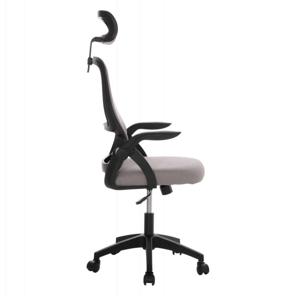 Καρέκλα γραφείου "BLAZER" από mesh ύφασμα σε χρώμα γκρι/μαύρο 60x58x110/130