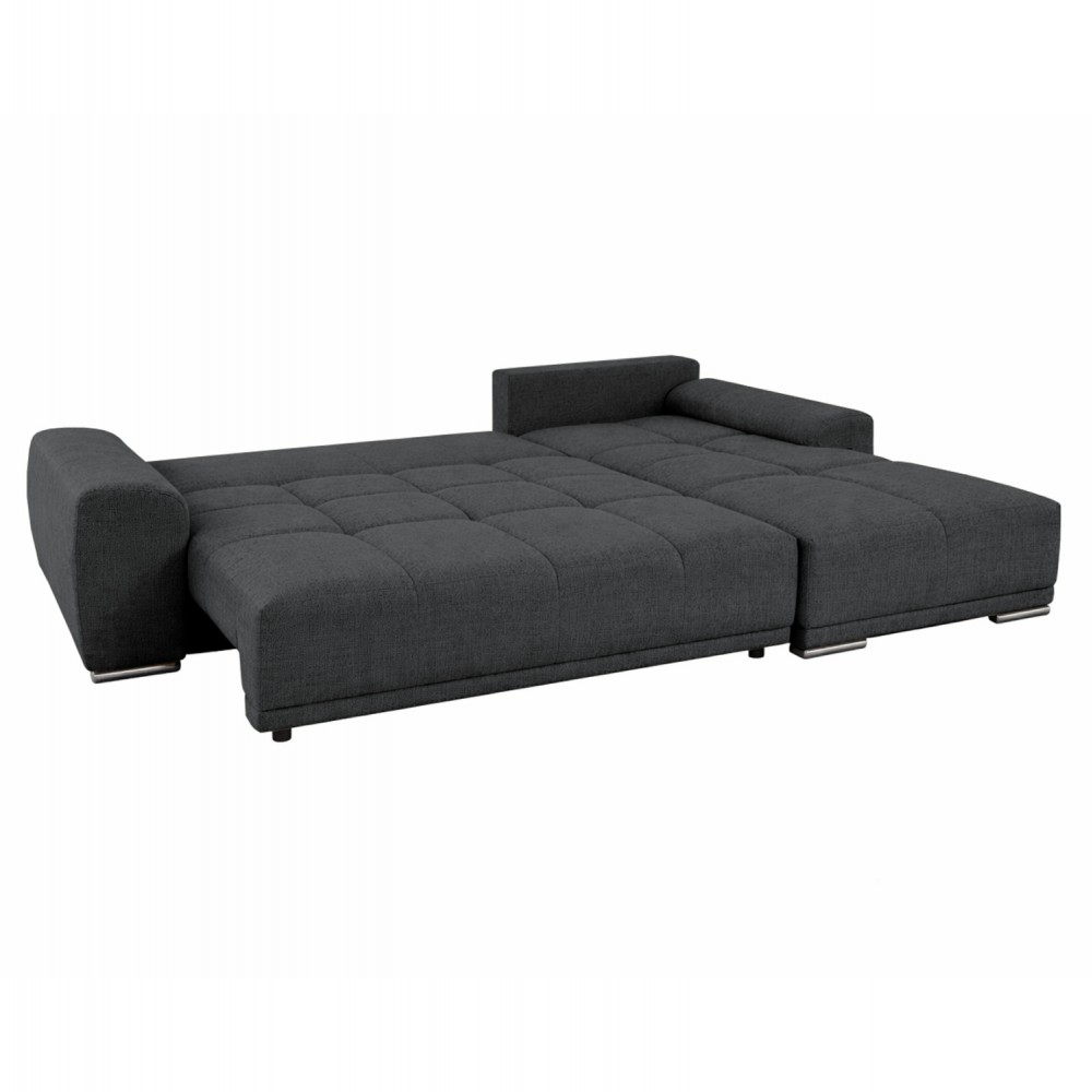 Καναπές-κρεβάτι "COMFYRA" με δεξιά γωνία απο ύφασμα σε χρωμα γκρι 270x181x75
