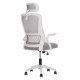 Καρέκλα γραφείου "BLAZER" από mesh ύφασμα σε χρώμα γκρι/λευκό 60x58x110/130