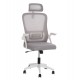 Καρέκλα γραφείου "BLAZER" από mesh ύφασμα σε χρώμα γκρι/λευκό 60x58x110/130