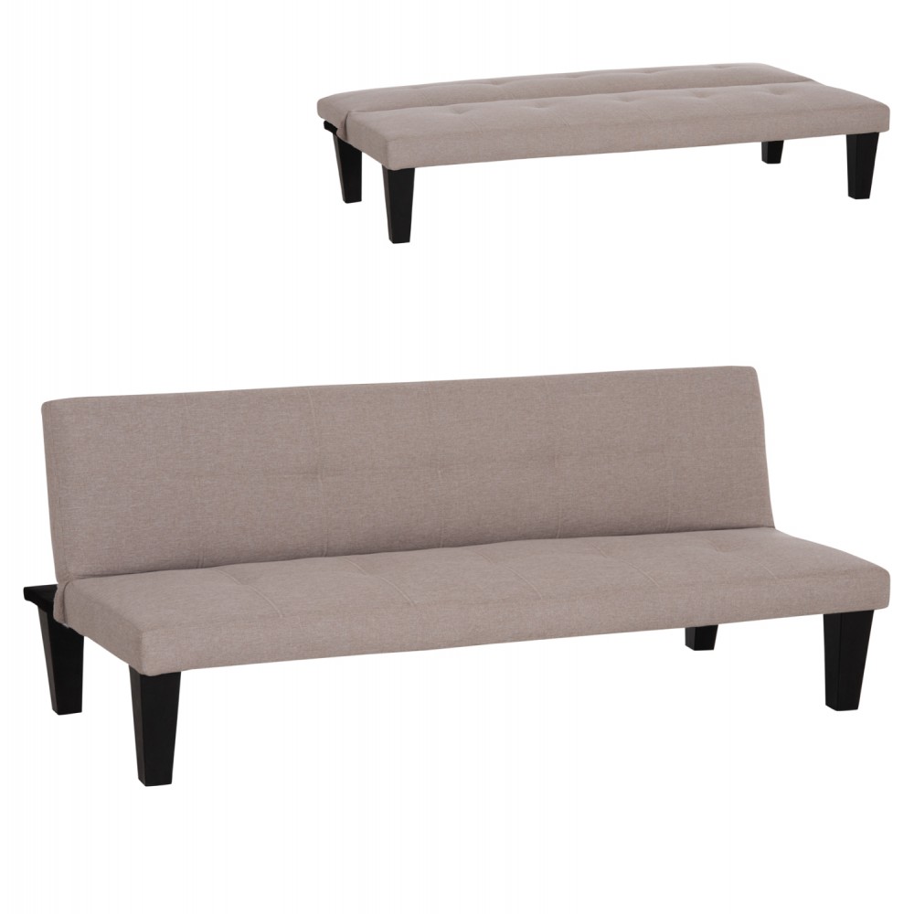 Καναπές-κρεβάτι "KORO" 3θέσιος απο PU δέρμα σε χρώμα μπεζ 165x75x64