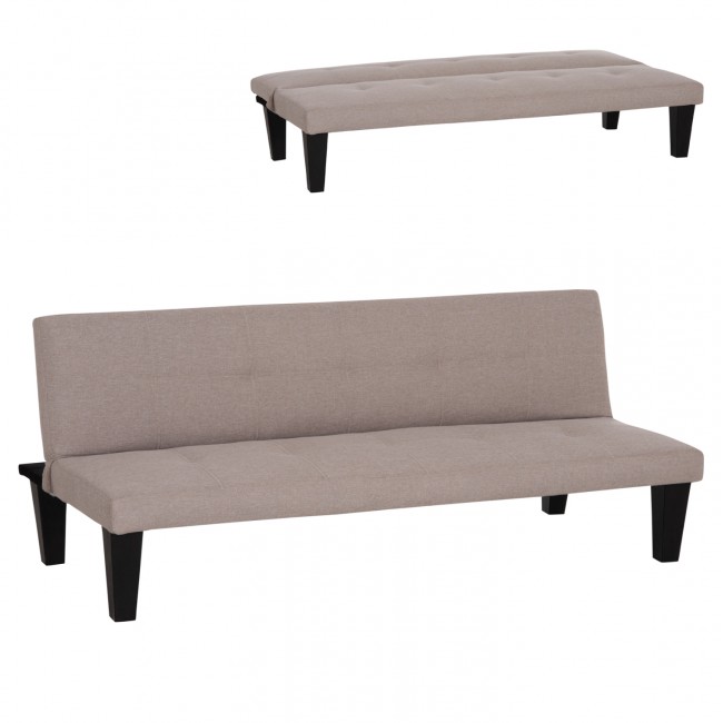 Καναπές-κρεβάτι "KORO" 3θέσιος απο PU δέρμα σε χρώμα μπεζ 165x75x64