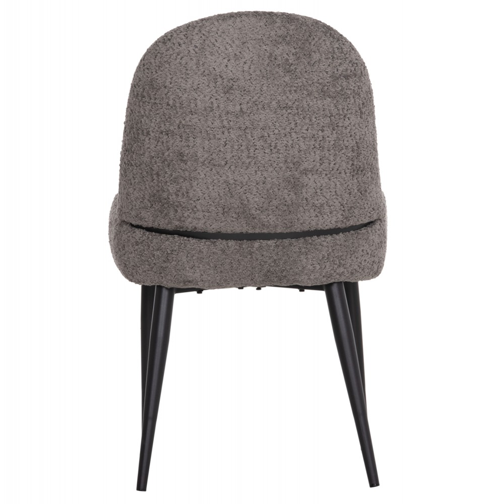 Καρέκλα "SARKY" απο ύφασμα μπουκλέ/μέταλλο σε χρώμα γκρι/μαύρο 56x64x88